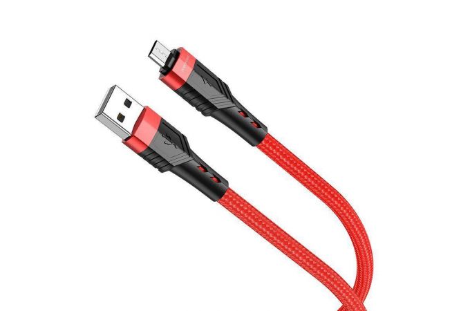 Кабель USB - MicroUSB BOROFONE BU35 Influence 2,4A (красный) 1,2м