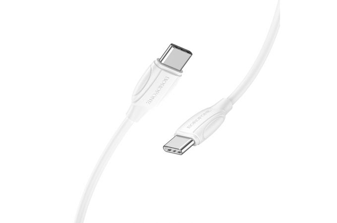 Кабель USB Type-C - USB Type-C BOROFONE BX19, PD60W (белый) 1м