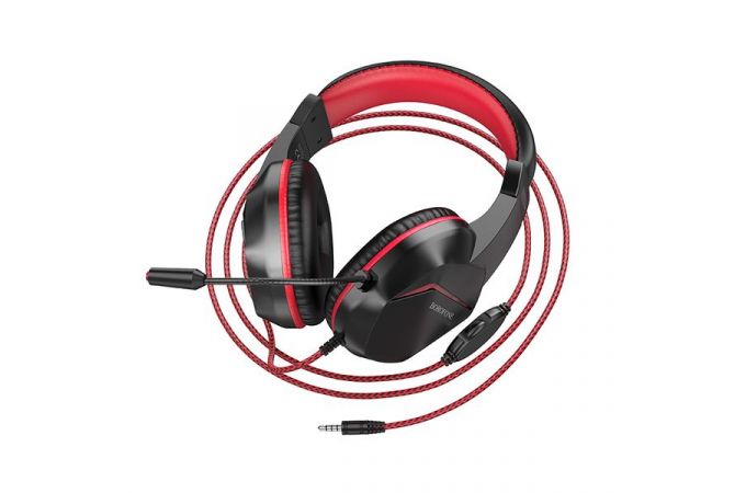 Наушники мониторные проводные с микрофоном BOROFONE BO104 Phantom gaming headphones красный
