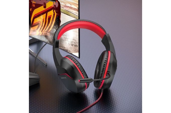 Наушники мониторные проводные с микрофоном BOROFONE BO104 Phantom gaming headphones красный