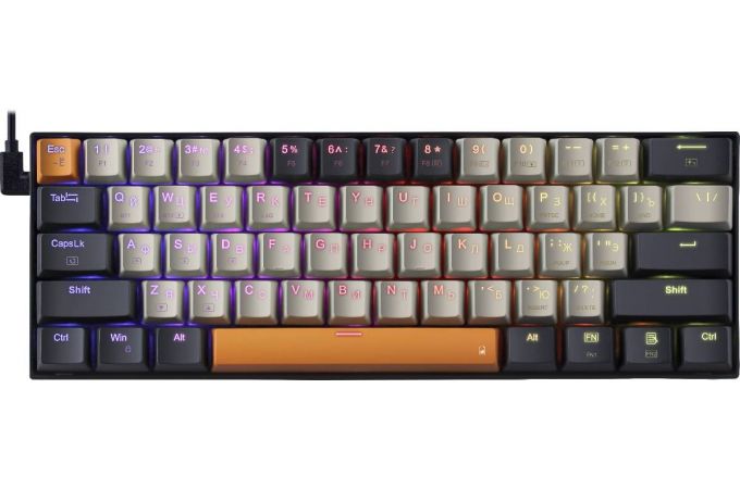 Клавиатура игровая беспроводная Redragon Caraxes Pro RU RGB / BT / 2.4G / OUTEMU Brown / кейкап 1,2х