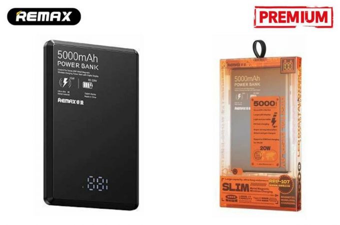 Универсальный дополнительный аккумулятор REMAX RPP-107 5 000 mAh MAGSAFE (черный)