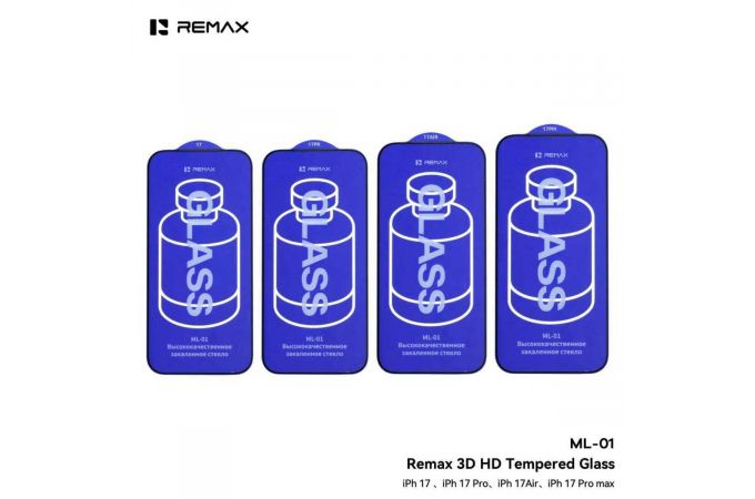 Защитное стекло Remax Medicine Glass ML-01  for  iPhone 13 PRO MAX / 14 Plus черная рамка (цена за упаковку 10 шт)