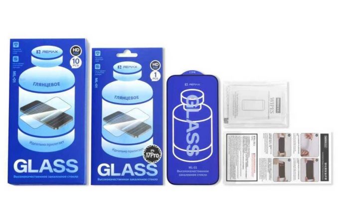 Защитное стекло Remax Medicine Glass ML-01  for  iPhone 11 PRO MAX / XS MAX черная рамка (цена за упаковку 10 шт)