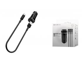 Автомобильное зарядное устройство АЗУ 2USB + кабель Type-C BOROFONE BZ2 Joyroad 2400 mAh (черный)