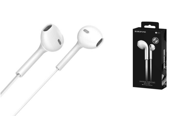 Наушники вакуумные проводные BOROFONE BM-23 Bright sound (белый)