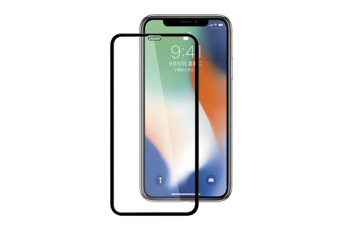 Защитное стекло дисплея iPhone X/XS/11 Pro (5.8) 10D (черный)