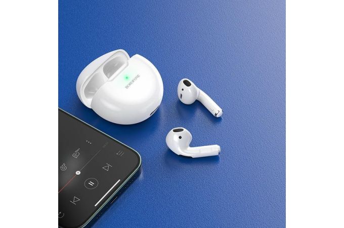 Наушники вакуумные беспроводные BOROFONE BE41 Felice TWS wireless BT headset Bluetooth (белый)