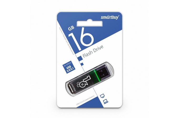 Флешка USB 3.0 Smartbuy 16GB Glossy series Dark Grey (SB16GBGS-DG)