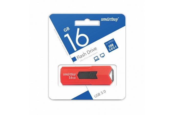 Флешка USB 3.0 Smartbuy 16GB STREAM Red (SB16GBST-R3)