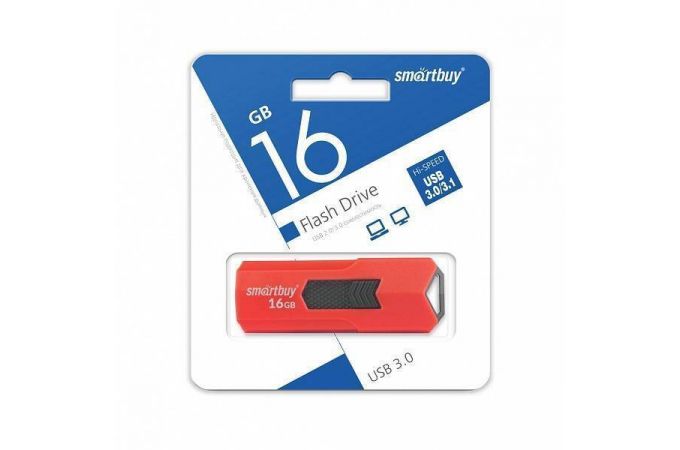 Флешка USB 3.0 Smartbuy 16GB STREAM Red (SB16GBST-R3)
