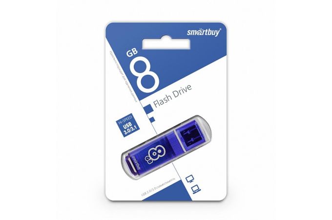 Флешка USB 3.0 SmartBuy 8GB Glossy series Dark Blue (SB8GBGS-DB)