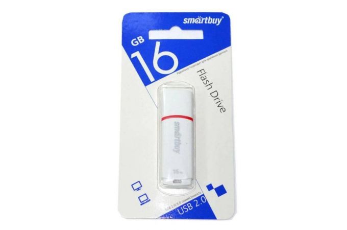 Флешка USB 2.0 Smartbuy 16GB Crown White COMPACT (SB16GBCRW-W_C)