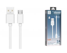 Кабель USB - MicroUSB MARK K-01 2А 1,2м белый