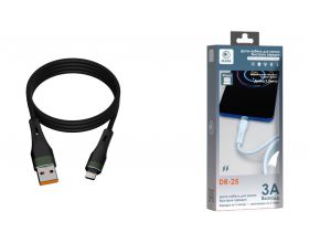 Кабель USB - Lightning MARK DR-25 3А 1м черный