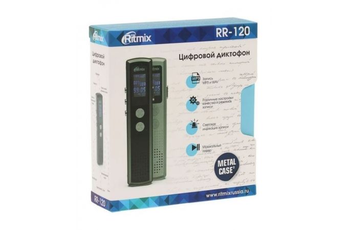 Диктофон Ritmix RR-120 (4Gb) black Моно, Li-Ion, MP3, сегментный дисплей