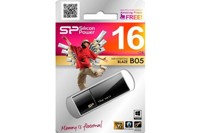 Флешка USB 2.0 Silicon Power Blaze B05 Black 16Gb