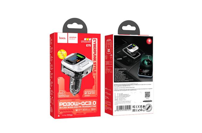 FM-Модулятор HOCO E75 Bravery PD30W  car BT FM transmitter