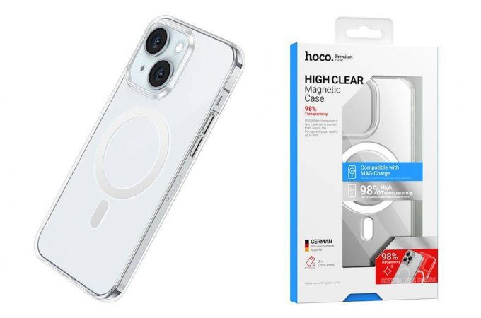 Чехол для телефона iPhone 15 HOCO Primary series magnetic тонкий (прозрачный) (AS4)