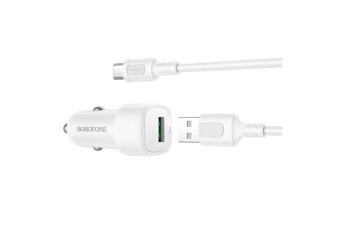 Автомобильное зарядное устройство BOROFONE BZ34 Cloud QC3.0 с одним портом (Type-C) (белый)