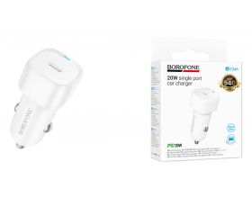 Автомобильное зарядное устройство BOROFONE BZ34A Cloud с одним портом PD20W (белый)