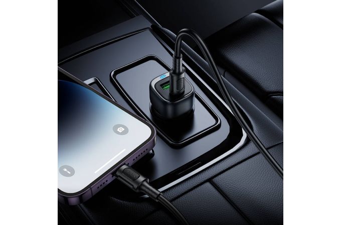 Автомобильное зарядное устройство АЗУ USB + Type-C BOROFONE BZ34B Cloud PD38W  (белый)