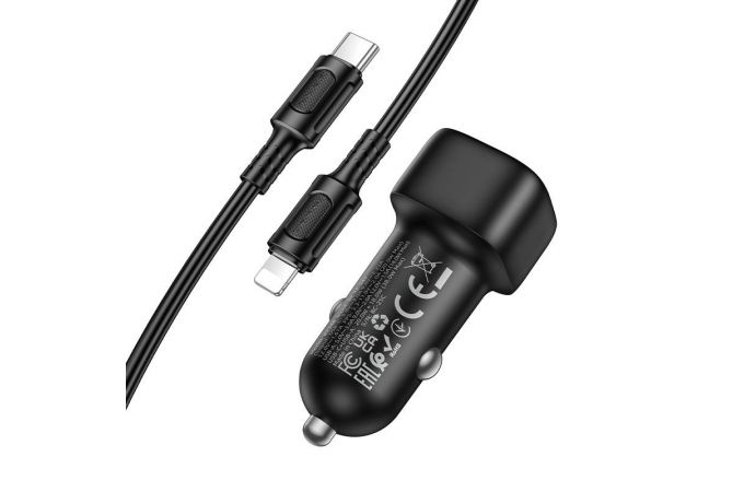 Автомобильное зарядное устройство BOROFONE BZ34B Cloud PD38W (USB - Type-C) с кабелем (Type-C -Lightning) (белый)