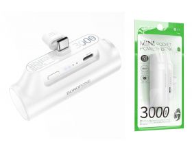 Универсальный дополнительный аккумулятор Power Bank BOROFONE BJ73 Honest карманный Type-C (3000mAh) (белый)