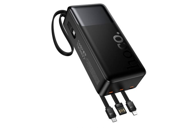 Универсальный дополнительный аккумулятор Power Bank HOCO J156B Founder 22.5W+PD20W с четырьмя кабелями (30000mAh) (черный)