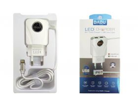 Сетевое зарядное устройство 2USB + кабель Lightning DADU 2400mAh (белый)