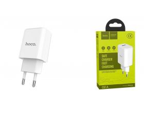 Сетевое зарядное устройство USB HOCO C61A Victoria single port 2400mAh (белый)