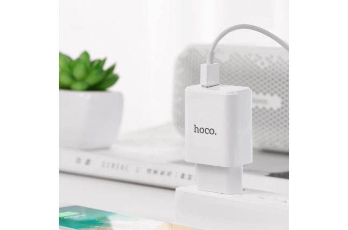 Сетевое зарядное устройство USB HOCO C61A Victoria single port 2400mAh (белый)