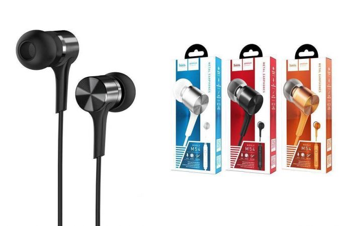 Наушники вакуумные проводные HOCO M54 Pure music wired earphones with micl (черный)