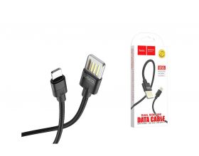 Кабель USB - Lightning HOCO U55 2,4A (черный) 1,2м (в оплетке)