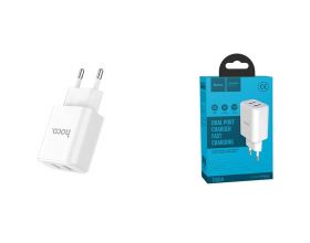 Сетевое зарядное устройство 2USB HOCO C62A Victoria 2400mAh (белый)