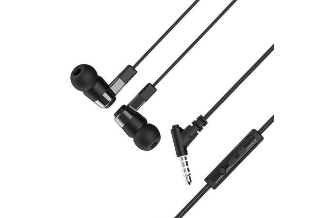 Наушники вакуумные проводные HOCO M52 Amazing rhyme universal wired earphones with mic (черный)