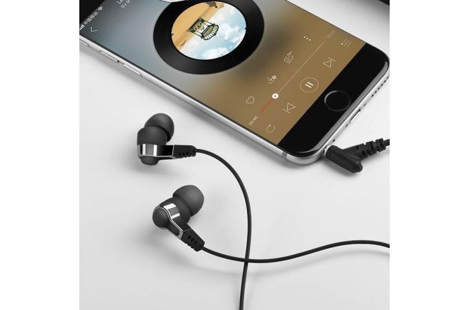 Наушники вакуумные проводные HOCO M52 Amazing rhyme universal wired earphones with mic (черный)