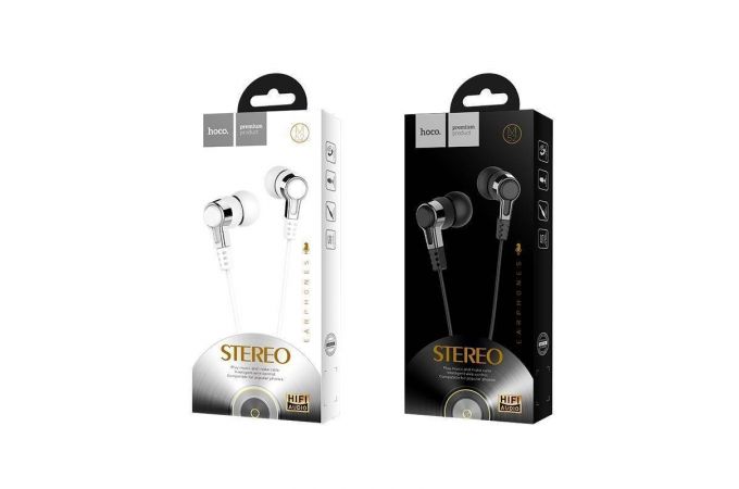 Наушники вакуумные проводные HOCO M52 Amazing rhyme universal wired earphones with mic (черный)