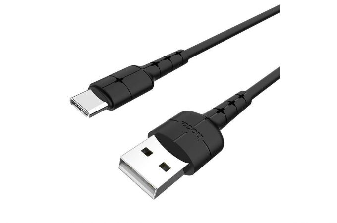 Кабель USB - MicroUSB HOCO X30 2,4A (черный) 1,2м (усиление сгиба)