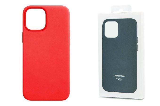 Чехол для iPhone 12 (5.4) Leather Case (красный)