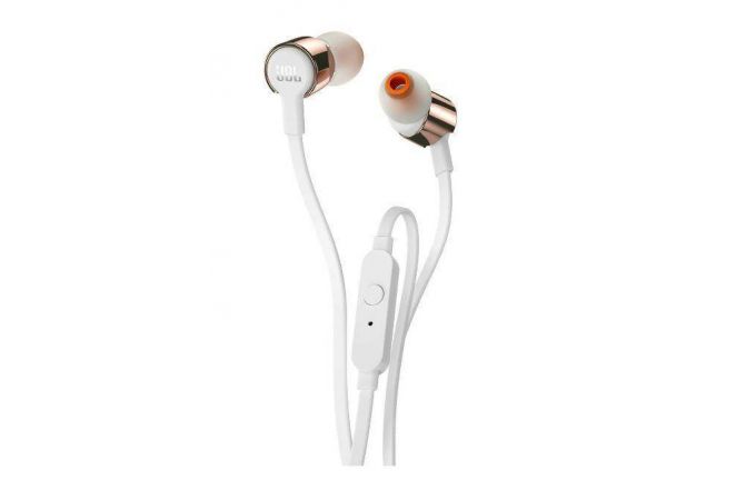 Наушники вакуумные проводные JBL T210 (розовое золото)