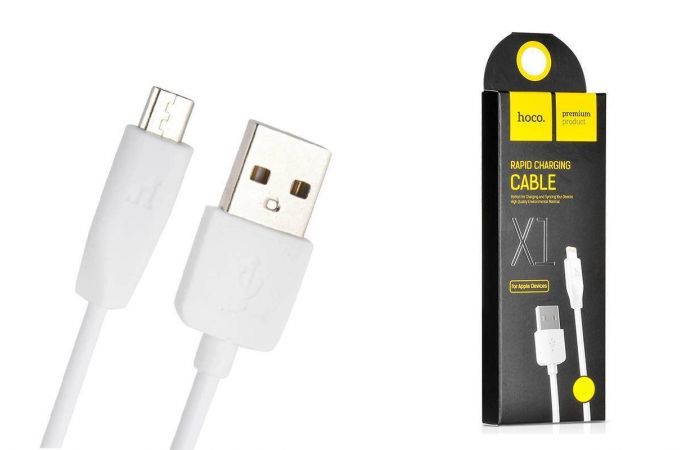 Кабель USB - MicroUSB HOCO X1 2A (белый) 2м