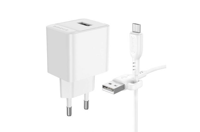 Сетевое зарядное устройство USB + кабель MicroUSB BOROFONE BAS11A Erudite (черный)