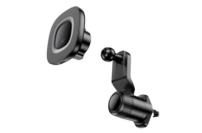 Держатель автомобильный для телефона HOCO HW30 Crown магнитный с беспроводной зарядкой на панель черный
