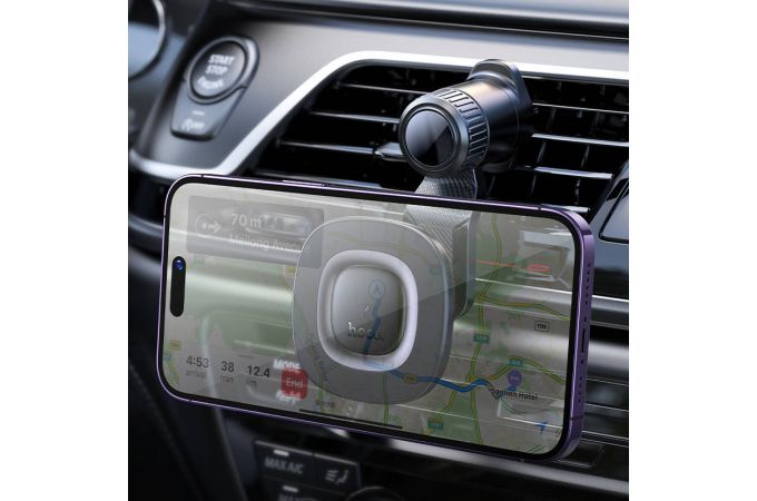 Держатель автомобильный для телефона HOCO HW30 Crown магнитный с беспроводной зарядкой на панель черный