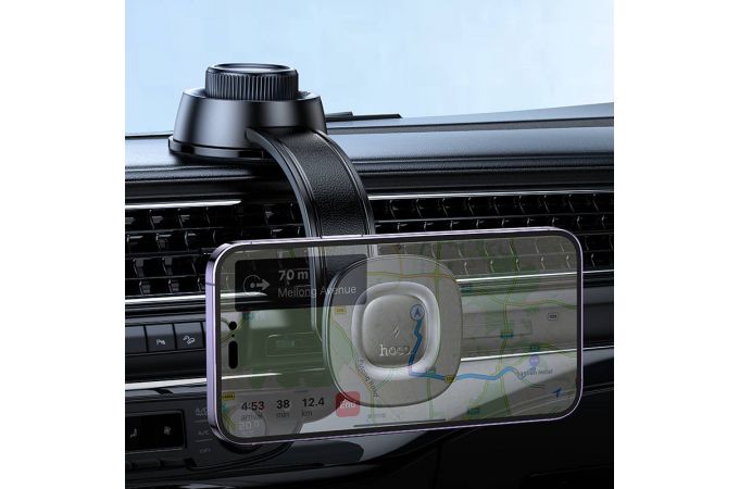 Держатель автомобильный для телефона HOCO HW31 Crown магнитный с беспроводной зарядкой на панель черный