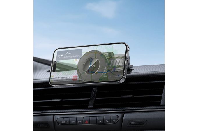 Держатель автомобильный для телефона HOCO H86 Dragon магнитный на присоске (универсальный) черный