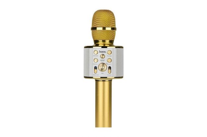 Караоке микрофон HOCO BK3 Cool sound KTV microphone (золотистый)