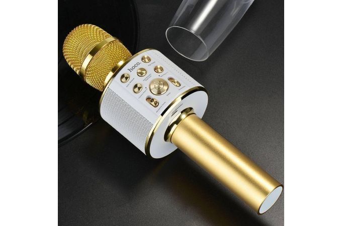 Караоке микрофон HOCO BK3 Cool sound KTV microphone (золотистый)