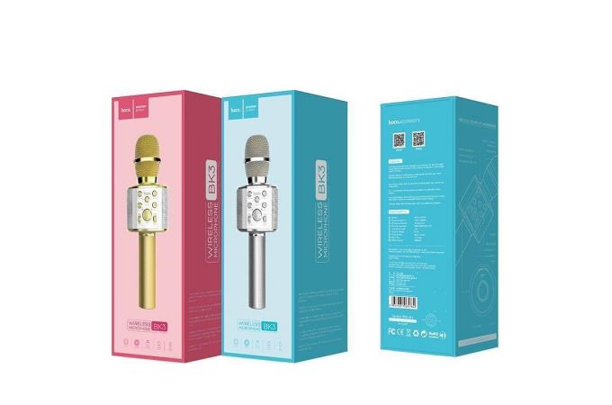 Караоке микрофон HOCO BK3 Cool sound KTV microphone (золотистый)